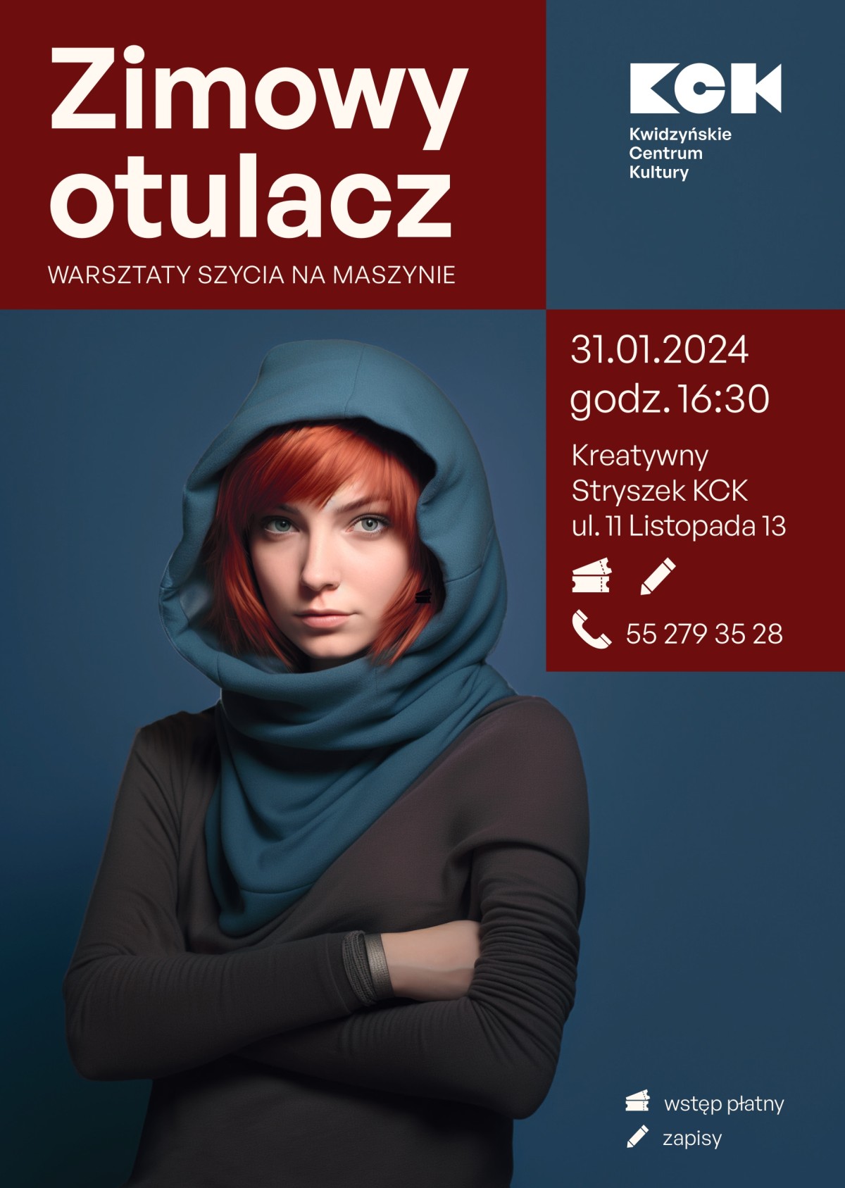 Obraz dla galerii: 31.01.2024 Zimowy Otulacz - warsztaty szycia na maszynie