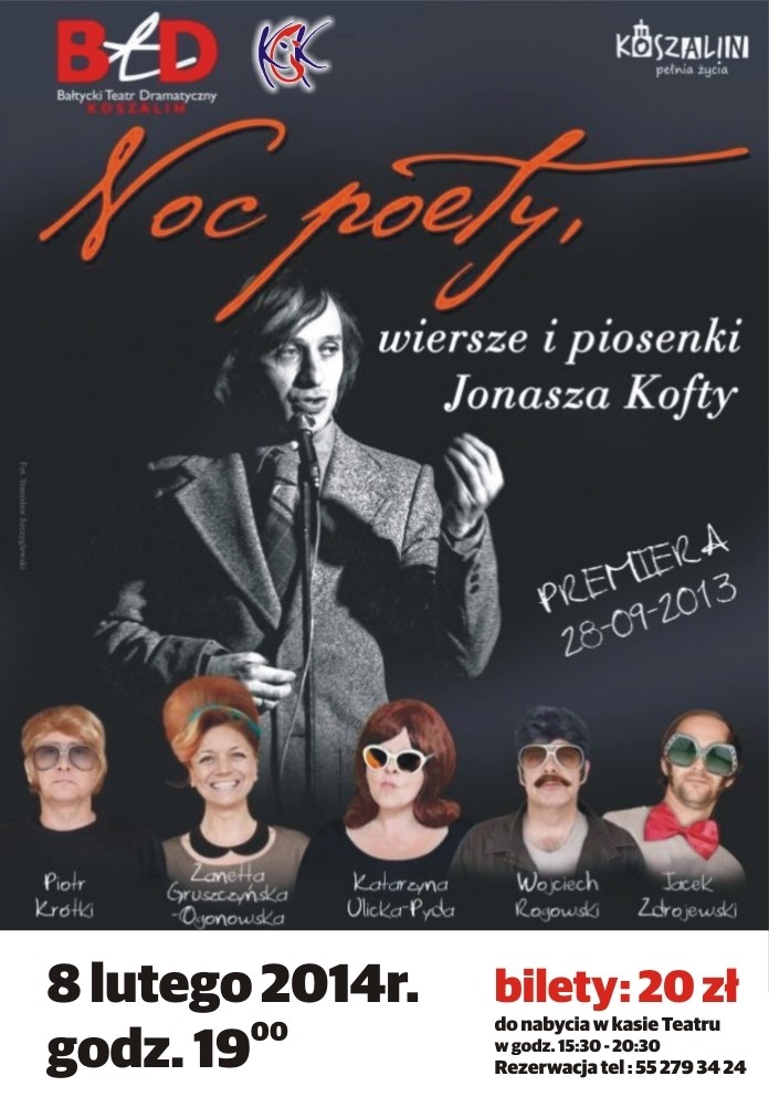 Obraz dla galerii: 8.02.2014 Noc poety wiersze i piosenki Jonasza Kofty